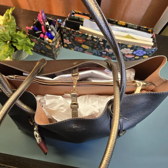 KATE SPADE EUC Eva Bronze Leather Tote TOTE & DUST BAG ONLY - Picture 6 of 10